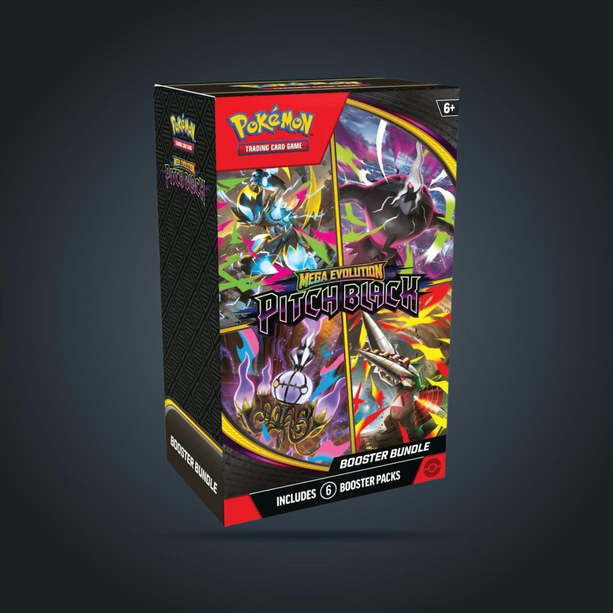 Pokémon TCG Mega Evolution Pitch Black Booster Bundle with six booster packs