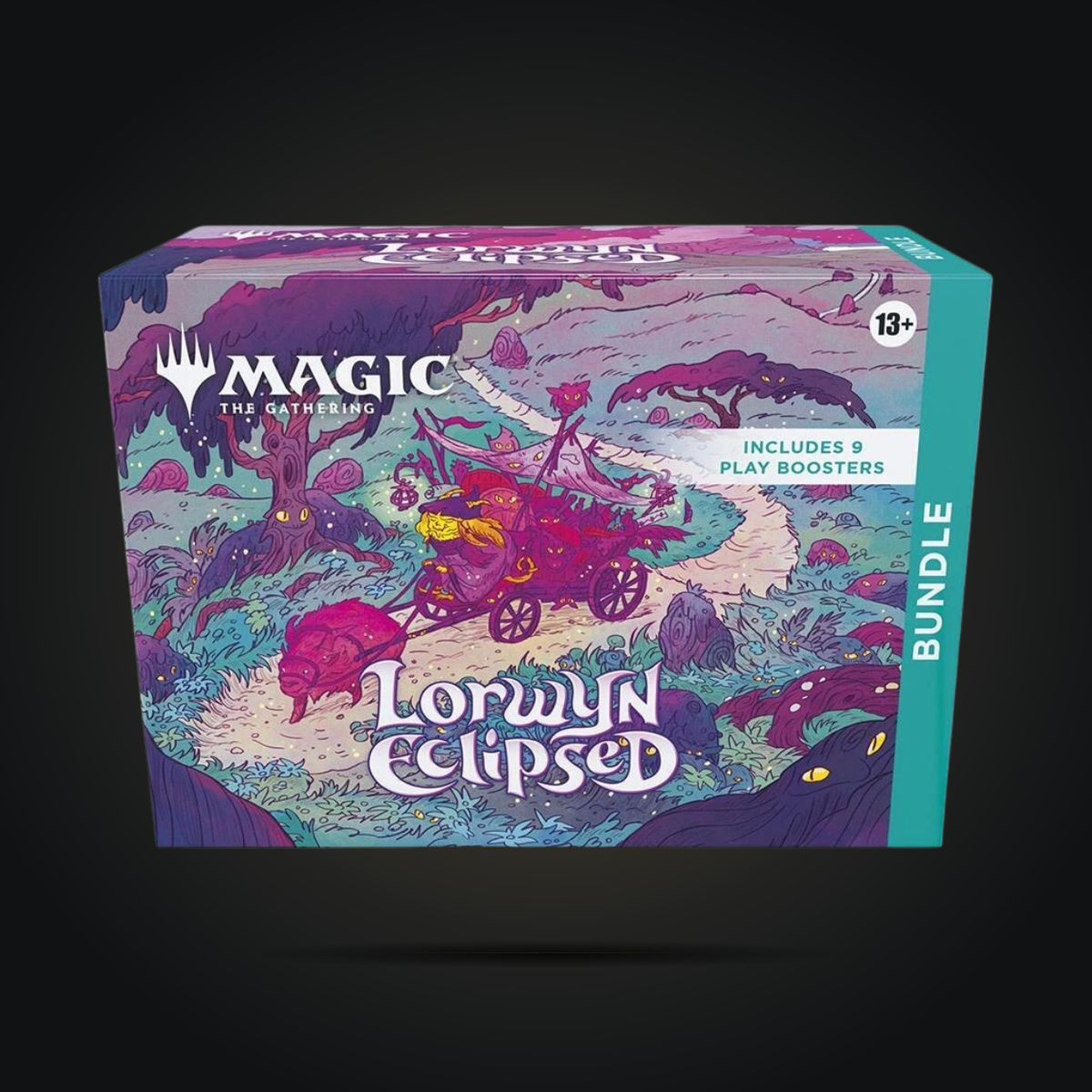 Magic: The Gathering Lorwyn Eclipsed Bundle box with purple and teal fantasy artwork