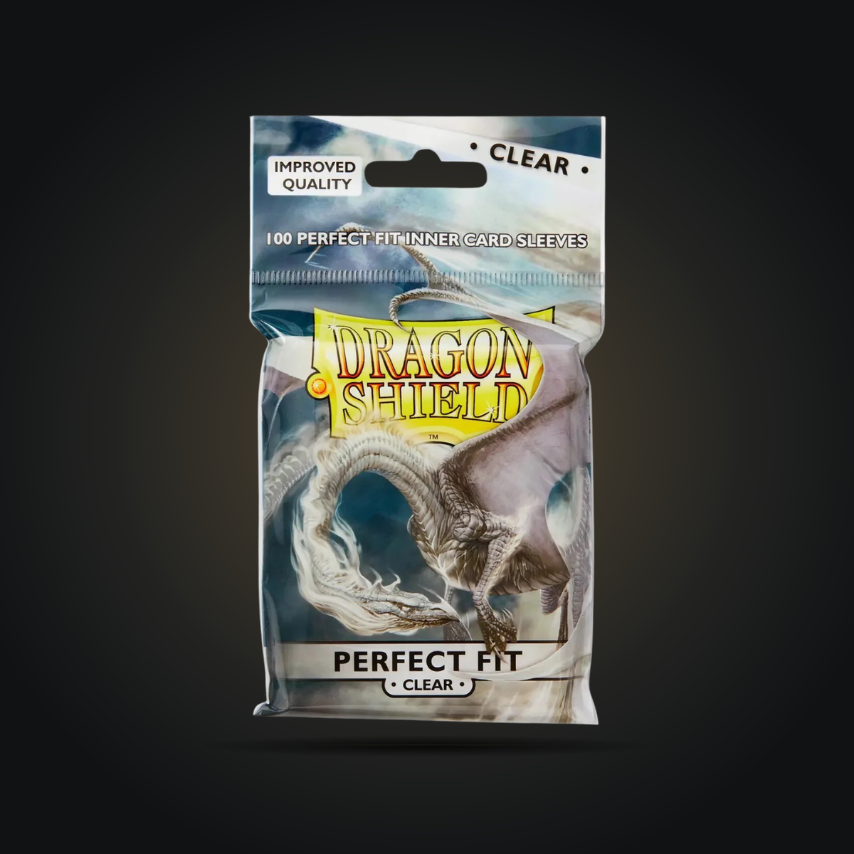 Dragon Shield Perfect Fit Clear inner card sleeve pouch, front view.