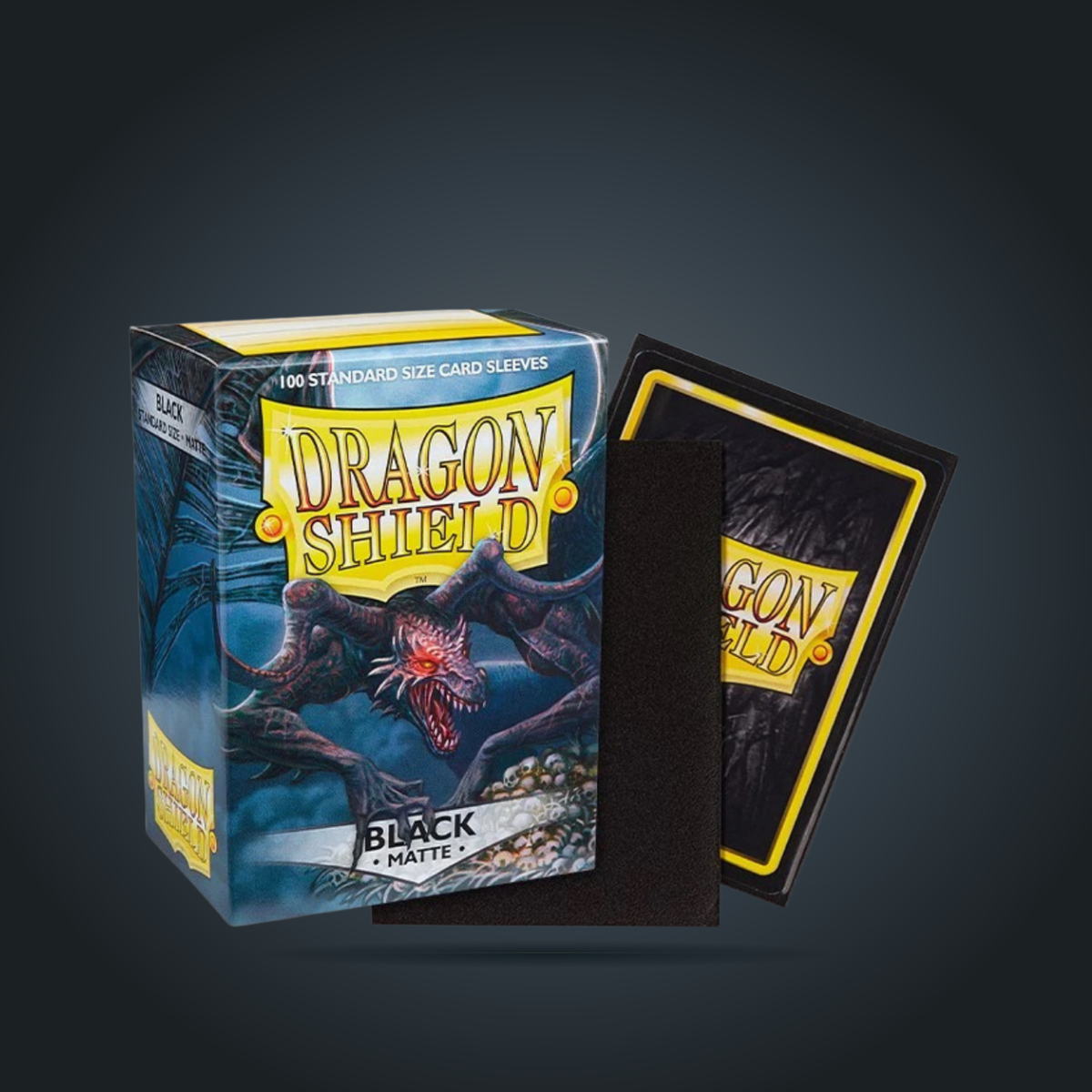 Dragon Shield Matte Black standard-size card sleeves, 100-count box