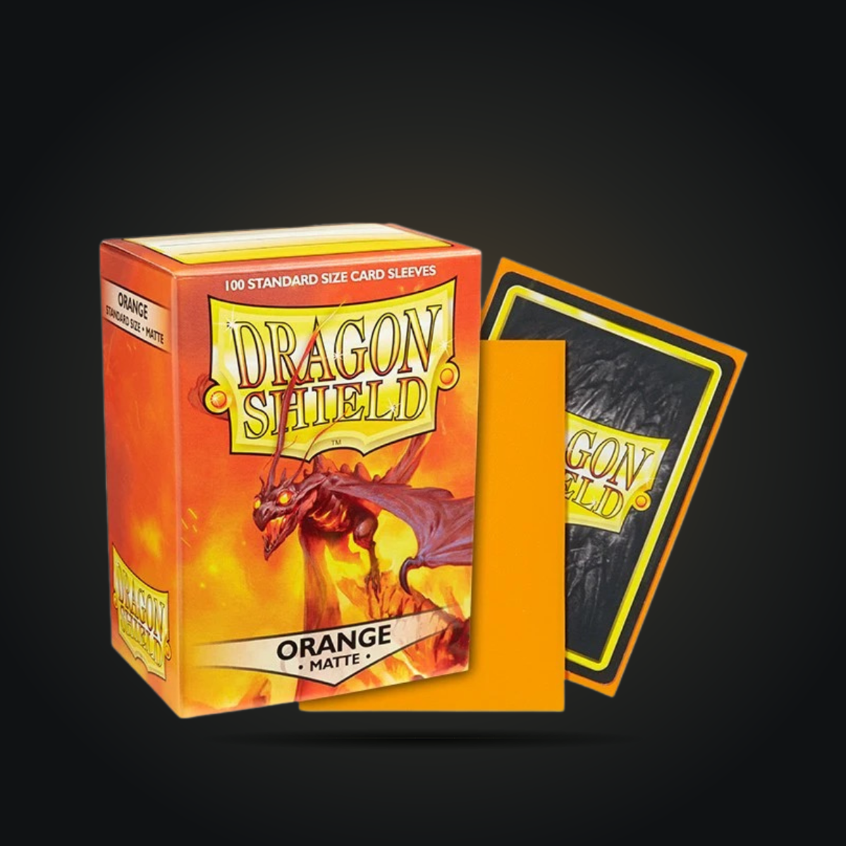 Dragon Shield Matte Orange standard-size card sleeves, 100-count box