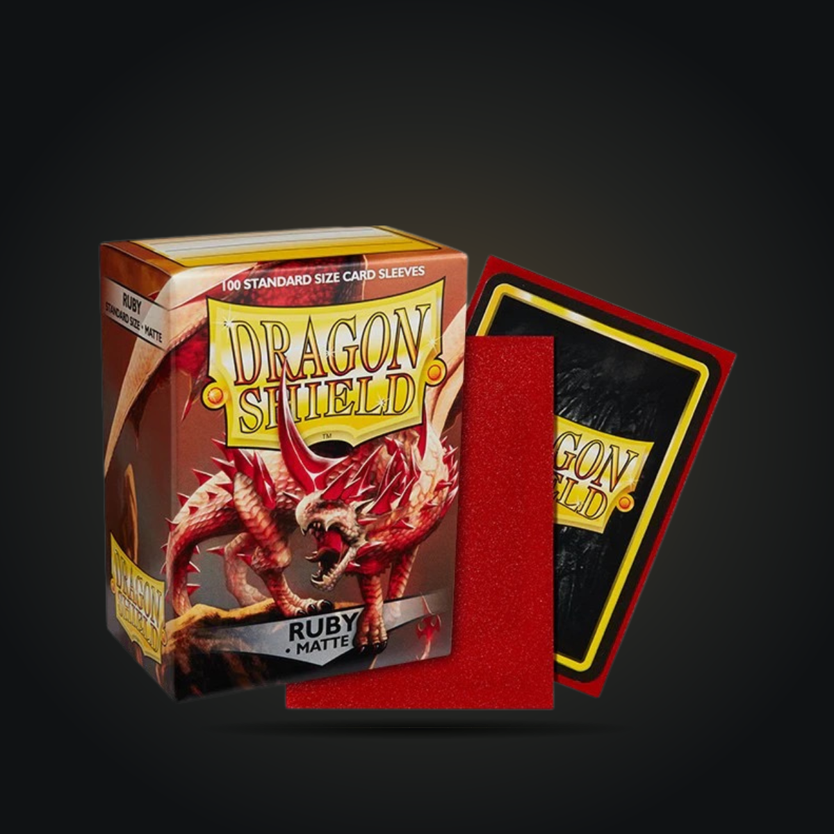 Dragon Shield Matte Ruby standard-size card sleeves, 100-count box