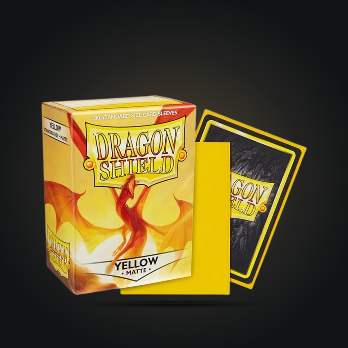 Dragon Shield Matte Yellow standard card sleeves, 100-count box