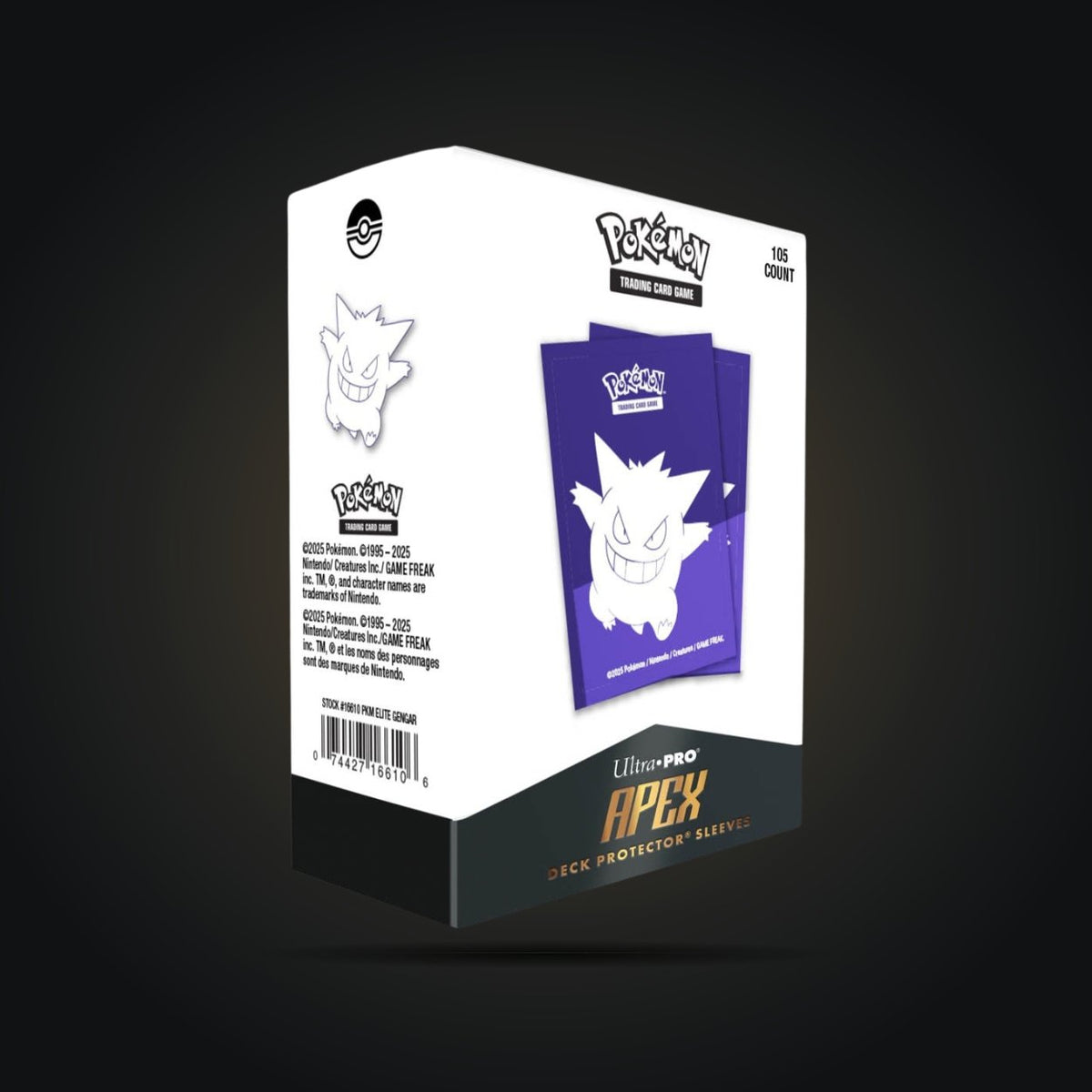 Ultra PRO Pokémon Elite Series Gengar purple Apex sleeves, 105-count retail box
