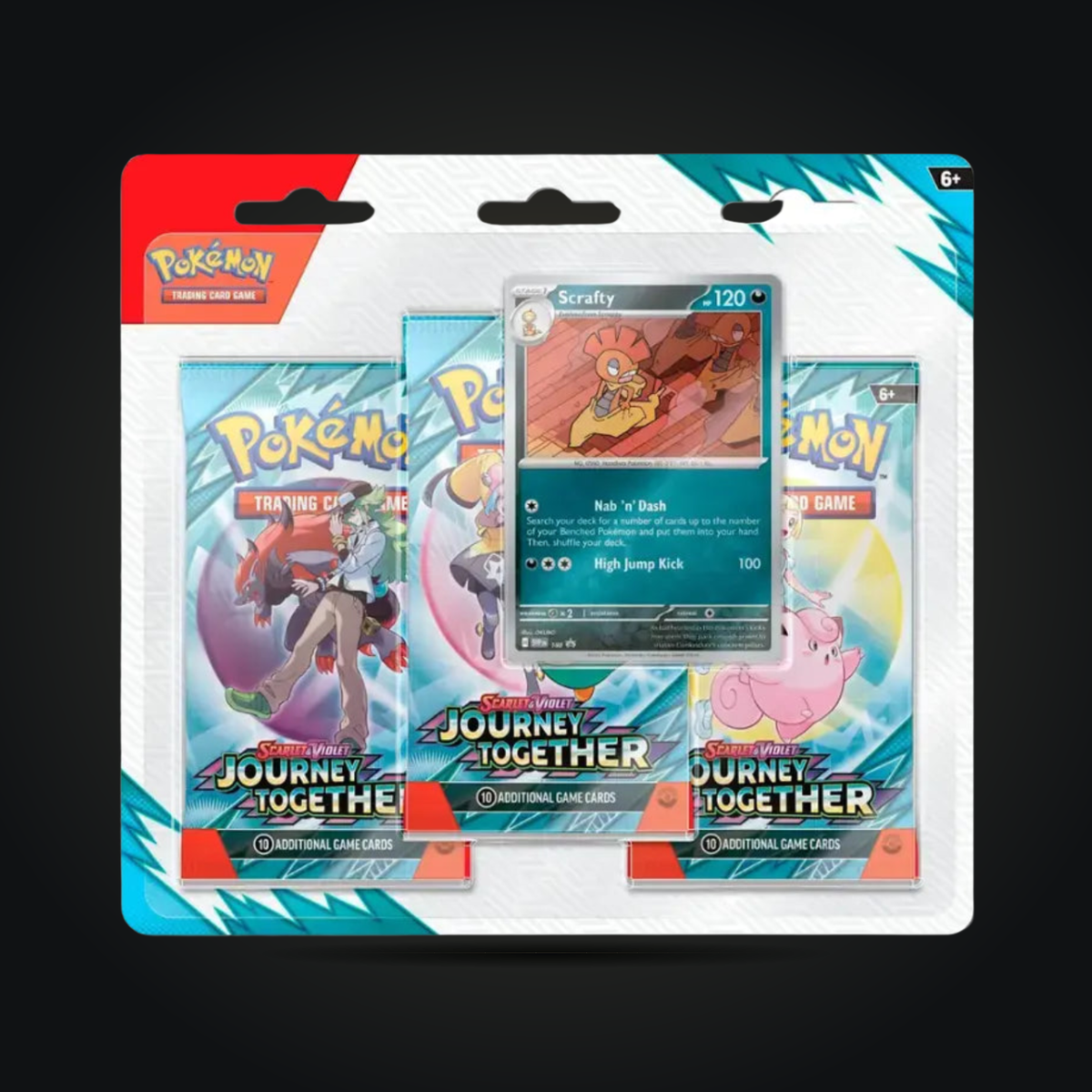 Pokémon TCG Journey Together 3-pack blister with Scrafty promo card