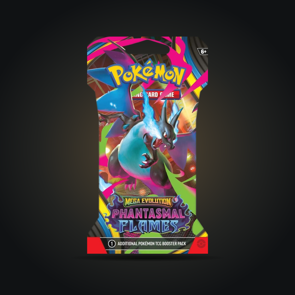 Pokémon TCG Mega Evolution Phantasmal Flames Sleeved Booster Pack with Mega Charizard X artwork