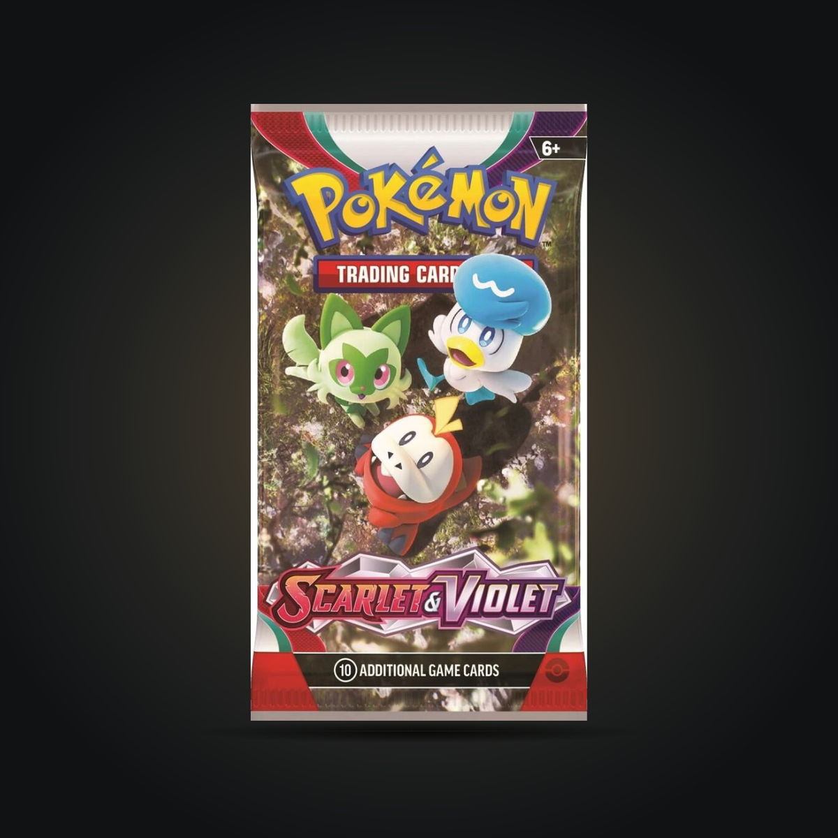 Pokémon TCG: Scarlet & Violet Base Set Booster Pack — pack front with Sprigatito, Fuecoco and Quaxly