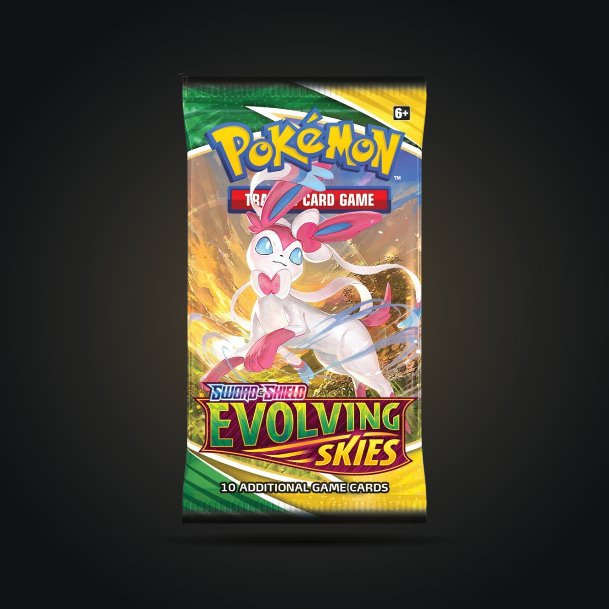 Pokémon TCG: Sword & Shield—Evolving Skies Booster Pack — pack front with Sylveon artwork