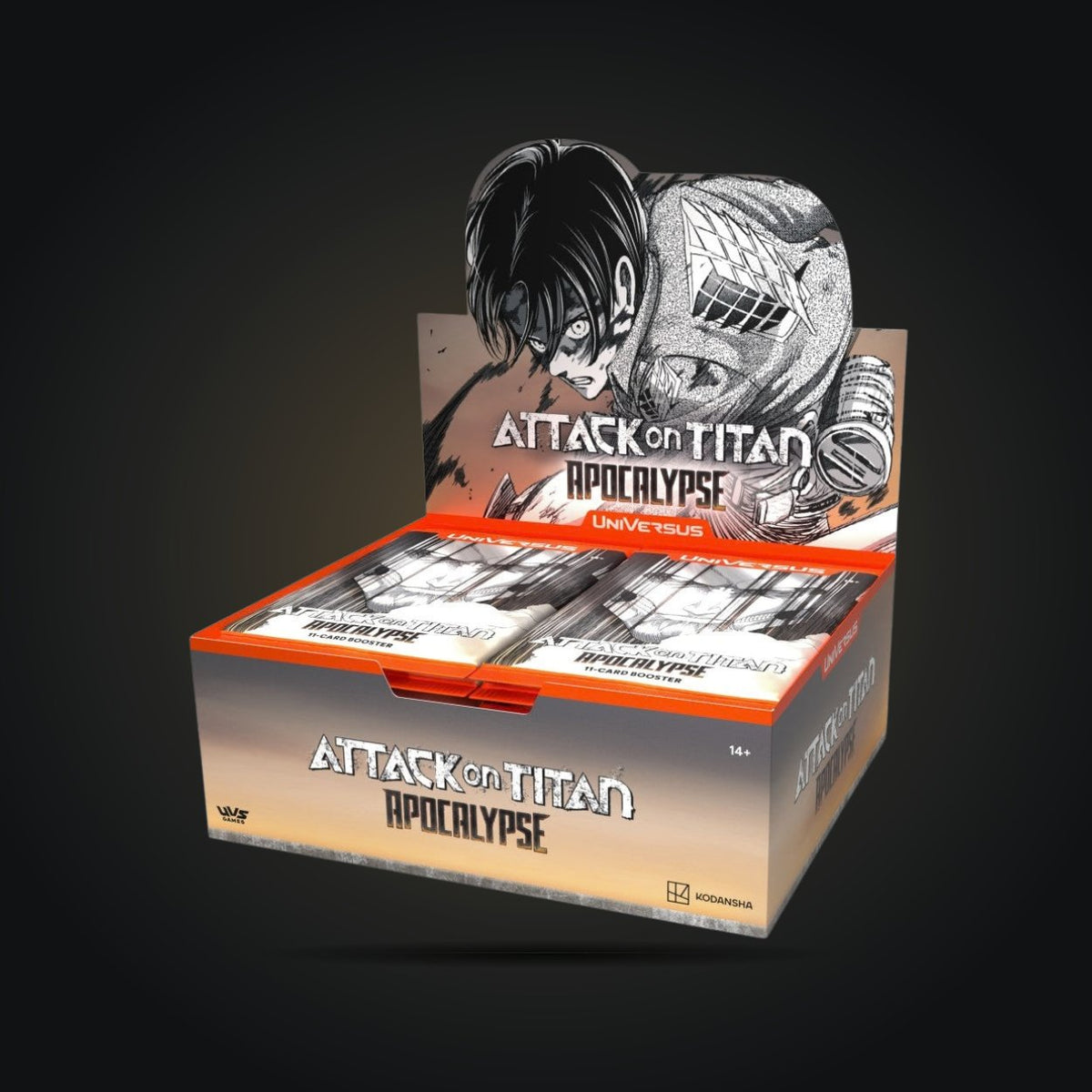 UniVersus CCG: Attack on Titan—Apocalypse Booster Display – 24 Packs — open booster display box