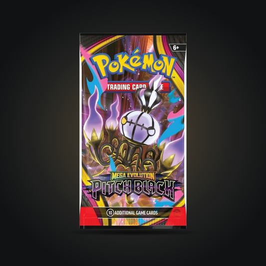 Pokémon TCG Mega Evolution Pitch Black loose booster pack with Chandelure artwork