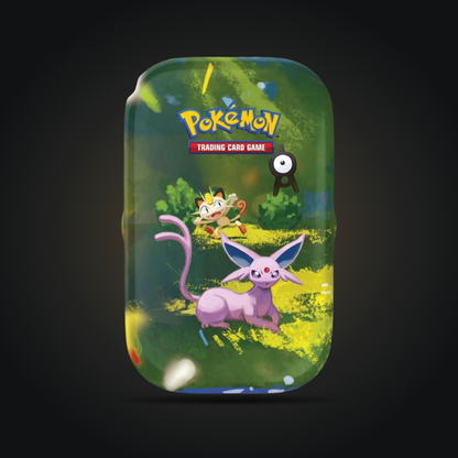 Pokémon 30th Celebration Mini Tin, Espeon artwork example; artwork varies