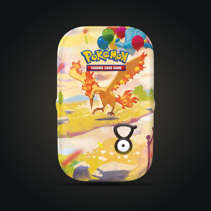 Pokémon 30th Celebration Mini Tin, Moltres artwork example; artwork varies