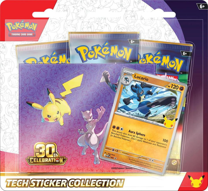 Pokémon TCG 30th Celebration Lucario Tech Sticker Collection front
