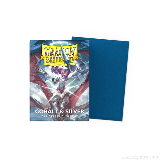 Dragon Shield Standard Card Sleeves (100ct) - Matte Dual Blue (Cobalt) & Silver