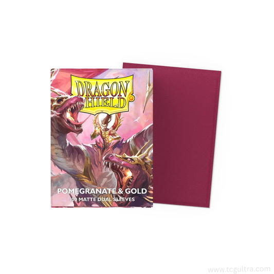 Dragon Shield Standard Card Sleeves (100ct) - Matte Dual Pomegranate & Gold
