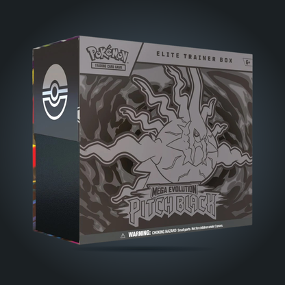 Pokémon TCG Mega Evolution Pitch Black Elite Trainer Box with Mega Darkrai artwork