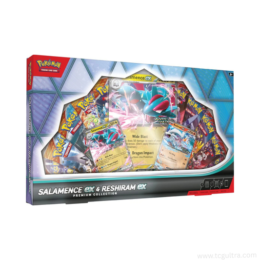 Salamence ex & Reshiram ex Premium Collection Box (10 packs - 5 Surging Sparks and 5 Destined Rivals)