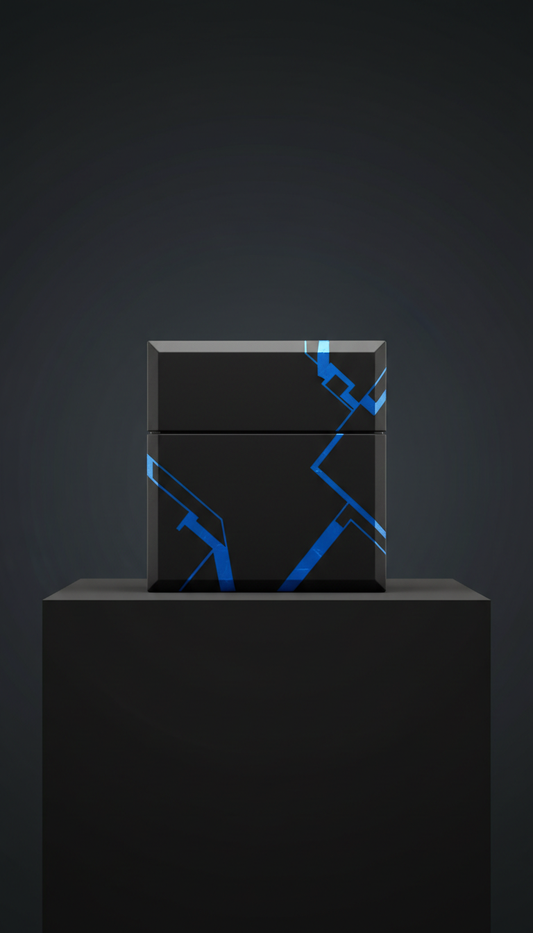Matte Black Electric Blue Foil Card Storage Box