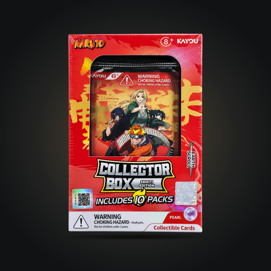 KAYOU Naruto Smriti Earth Scroll collector box with 10 packs, front view.