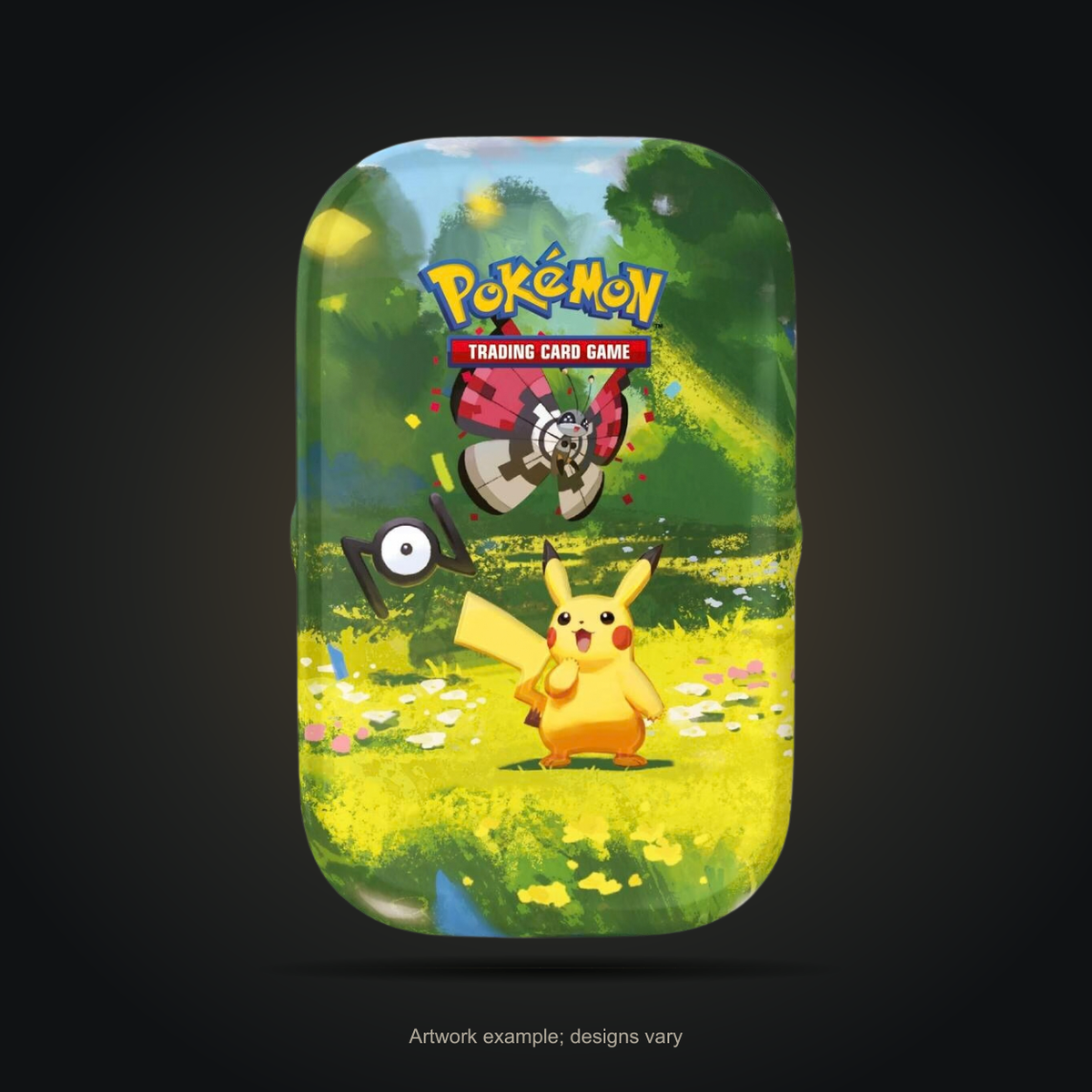 Pokémon 30th Celebration Mini Tin, Pikachu artwork example; artwork varies