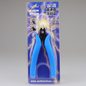 GodHand GH-PN-125 plastic cutting nipper with blue handles in retail packaging