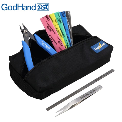 GodHand GH-SG-02 starter tool set with nipper, sanding sponges, file, tweezers and black storage case