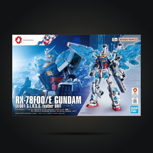 Bandai 1/144 RX-78F00/E Gundam EX-001 G.L.R.S.S. Feather Unit model kit box artwork